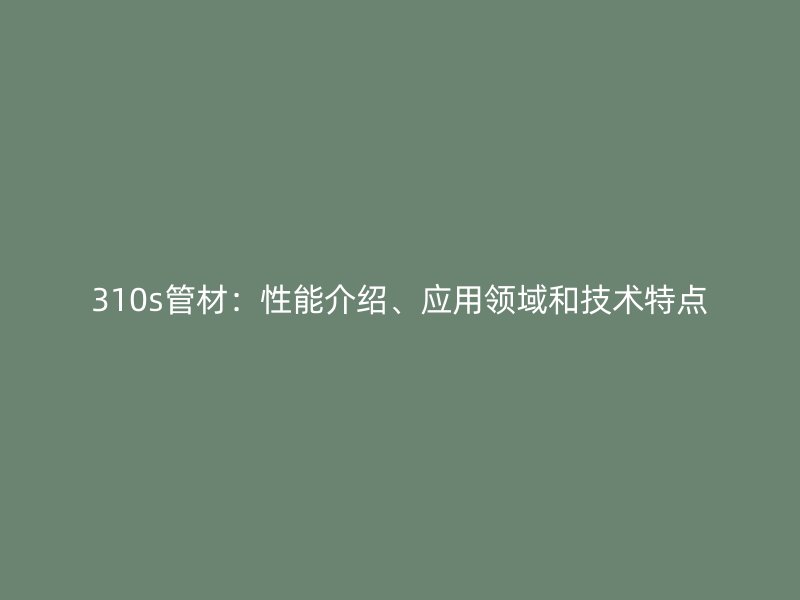 310s管材：性能介紹、應用領域和技術特點